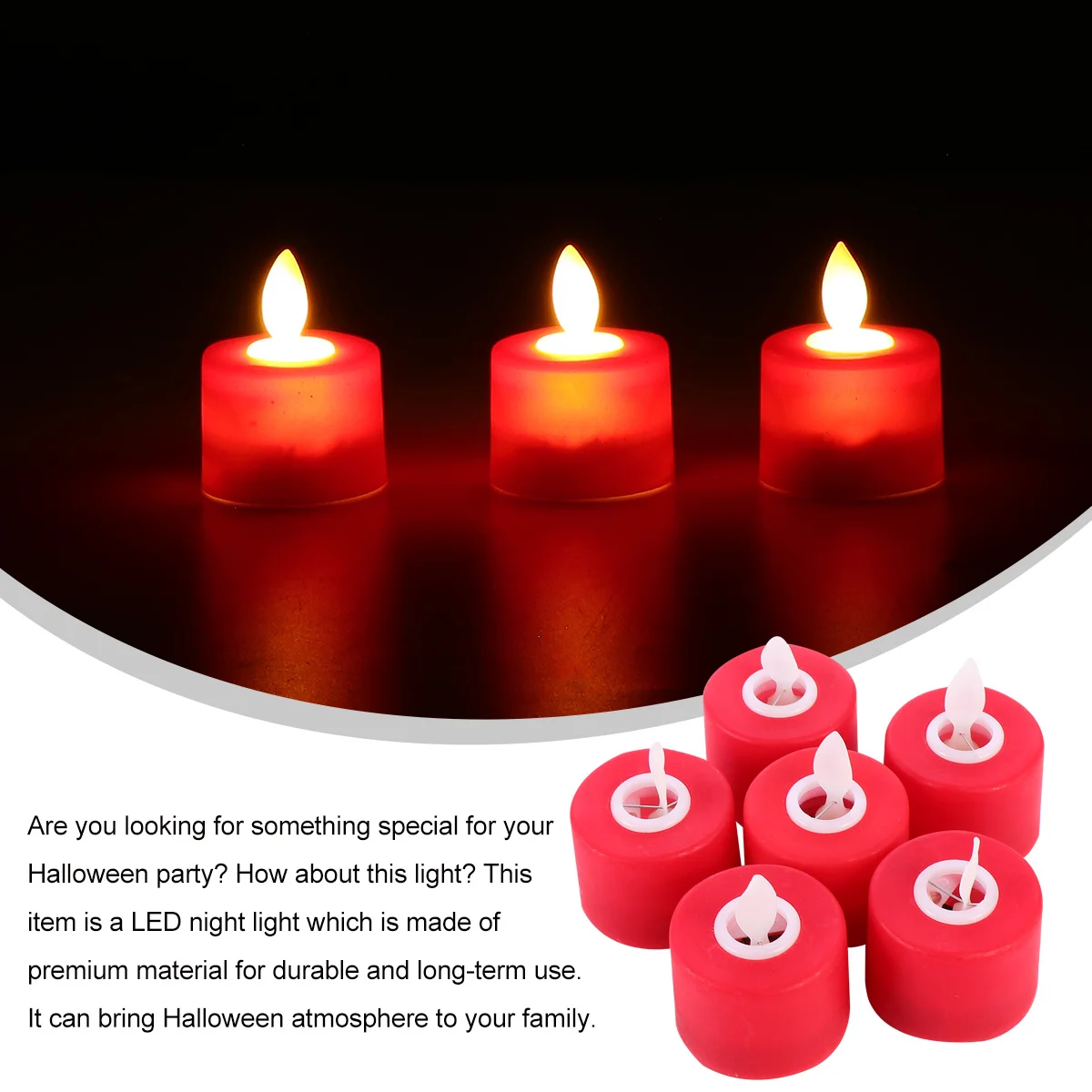 

6Pcs Rocking Wax Lamp LED Lamp ABS Plastic Flameless Simulated Light Safe Operated Halloween Party Decor