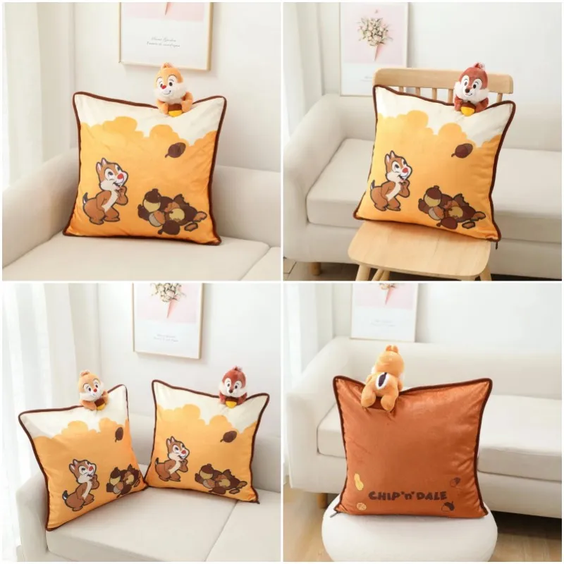 

Disney Chip Dale Sofa Cushion Anime Cartoon Cute Plush Toys Throw Pillow Office Seat Plushie Cushion Detachable Pillows