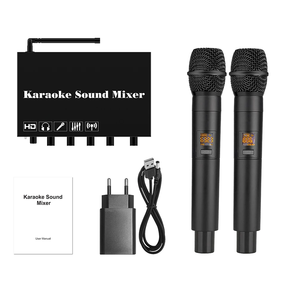 Imagem -05 - Portátil Karaoke Sound Mixer Handheld Dual Sistema de Microfone sem Fio 5.0 Bluetooth 4k 2k Hdmi Família Karaoke Partes