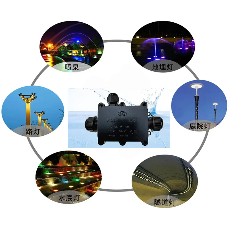 กล่องต่อสายไฟกันน้ำ IP68 2/3/4/5/6 ช่อง สำหรับภายนอกอาคาร ป้องกันฝน สามารถแช่น้ำได้ กล่องต่อสายไฟ กล่องป้องกันไฟฟ้า ทนไฟ