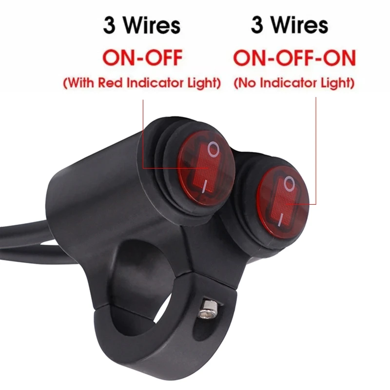 7/8\'\' 22mm Motorcycle Aluminum Alloy Handlebar Switches Waterproof 2 Files + 3 Files Headlight Fog Spot Light ON/OFF 12V