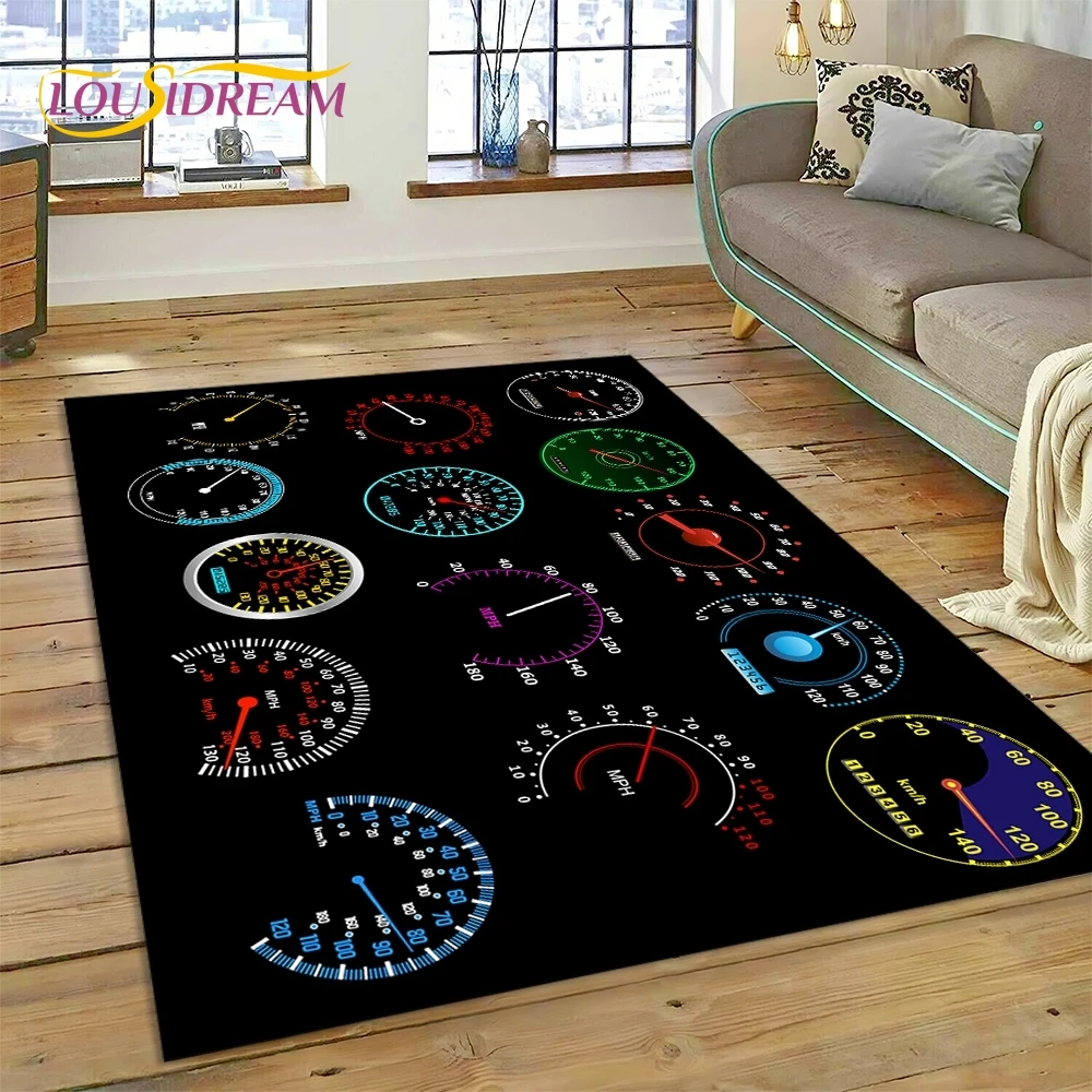 Racing Car Dashboard Machine Control Screen Rug Carpet for Living Room Bedroom Home Decor,Non-slip Decoration for Sofa Doormat