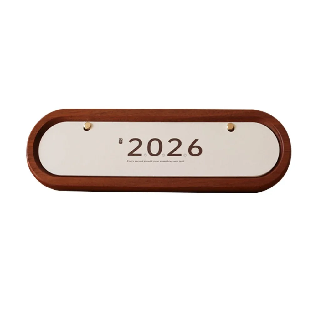 

Креативный деревянный календарь на 2026 год лошади с базовым настольным календарем, простой планировщик расписания для дома