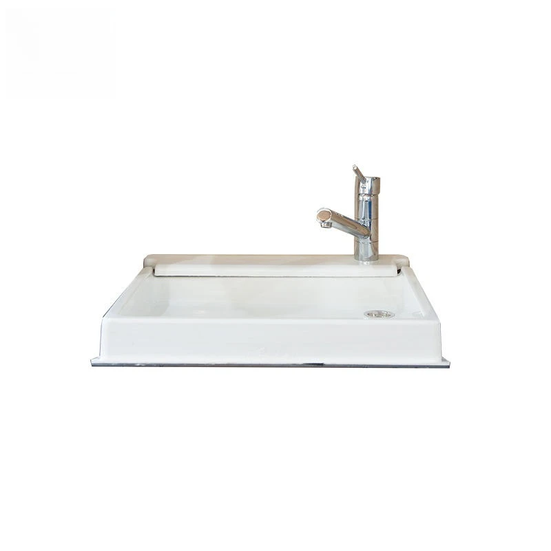 RVS Luxury Caravan Camper Traveling Trailer Acrylic Foldable Sink with Faucet in Bathroom for Car Use Y441