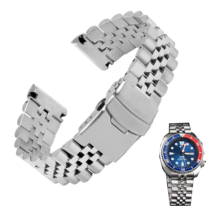 904 Solid Stainless Watch Band For Seiko Abalone Series Turtles Prospex SRPA21 SRP777 SRPC25 SRP773 SRP775 SRP779 Bracelet 22mm