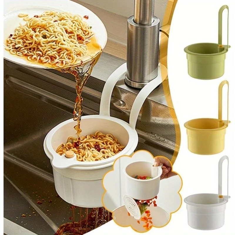 

Self-Cleaning Push-Type Sink Strainer Basket - Automatic Food Waste Drain Basket with Removable Bottom, Easy Installation