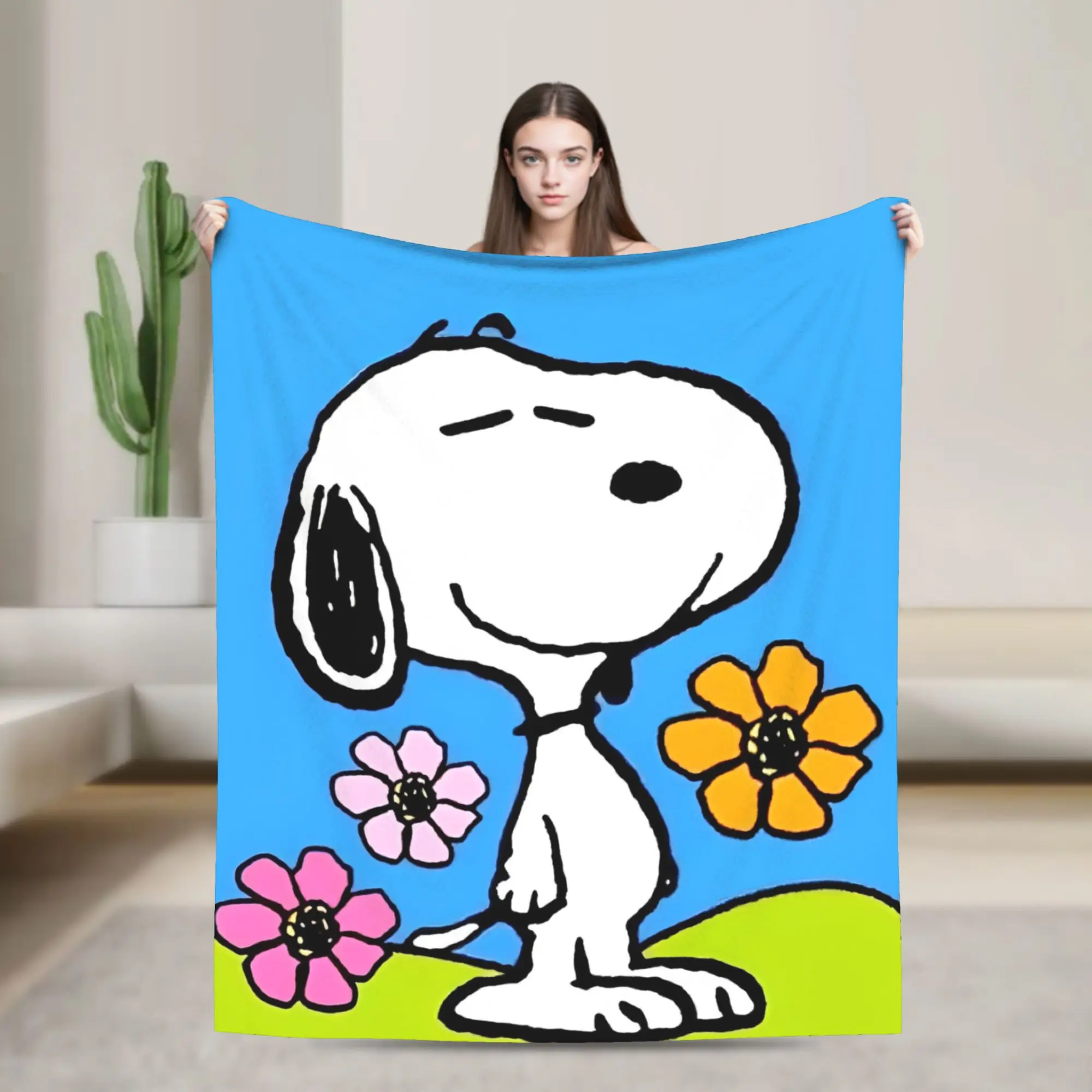 

Плюшевое одеяло с рисунком Снупи, новинка, пледы для домашнего отеля, дивана, 125*100 см, одеяло