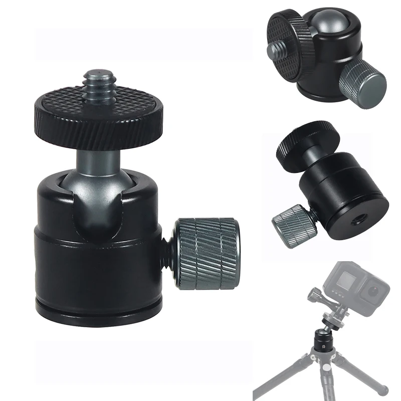 Mini 360 Ball Head Tripod Adapter w Lock Knob 1/4