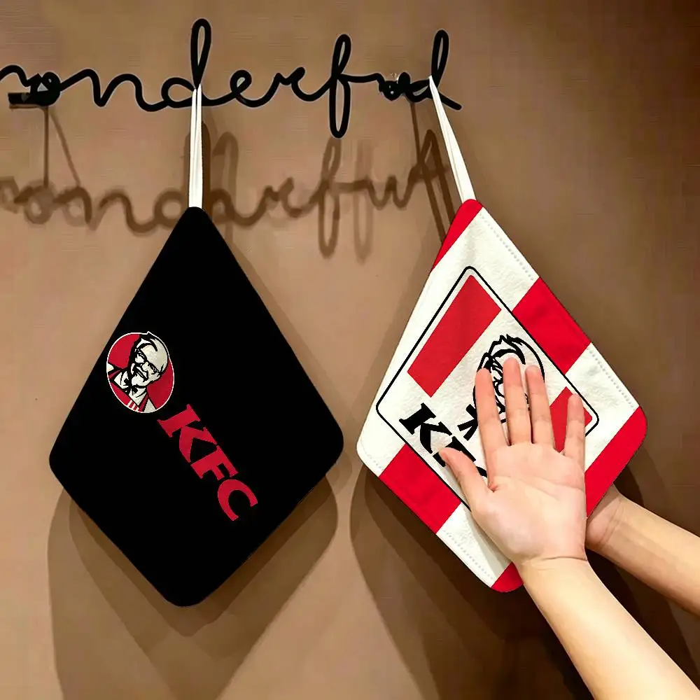 Serviette de cuisine luxueuse en coton polyester doux K-KFC, chiffon à suspendre pour essuyer les mains, idéal pour restaurant et maison