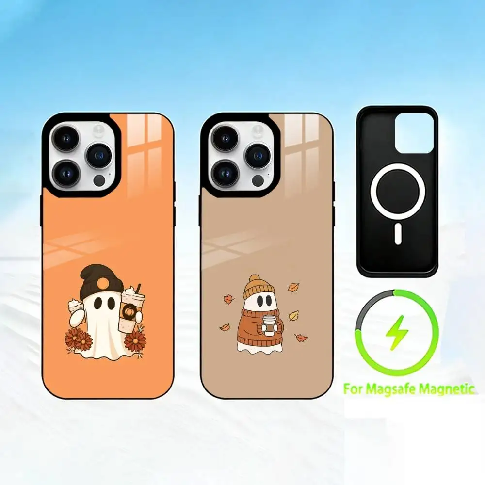 

C-Cute L-little G-ghost Phone Case For iPhone 17 16 15 14 13 12 Pro Max Plus for Mirror Wireless Magnetic Cover