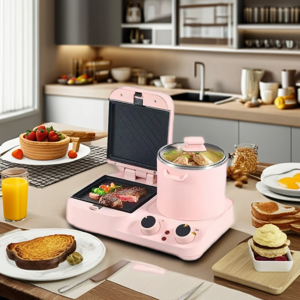 3-in-1 multifunctional breakfast machine Sandwich Machine Steak Frying Machine can Make Steamed Buns Fried Eggs Pancakes