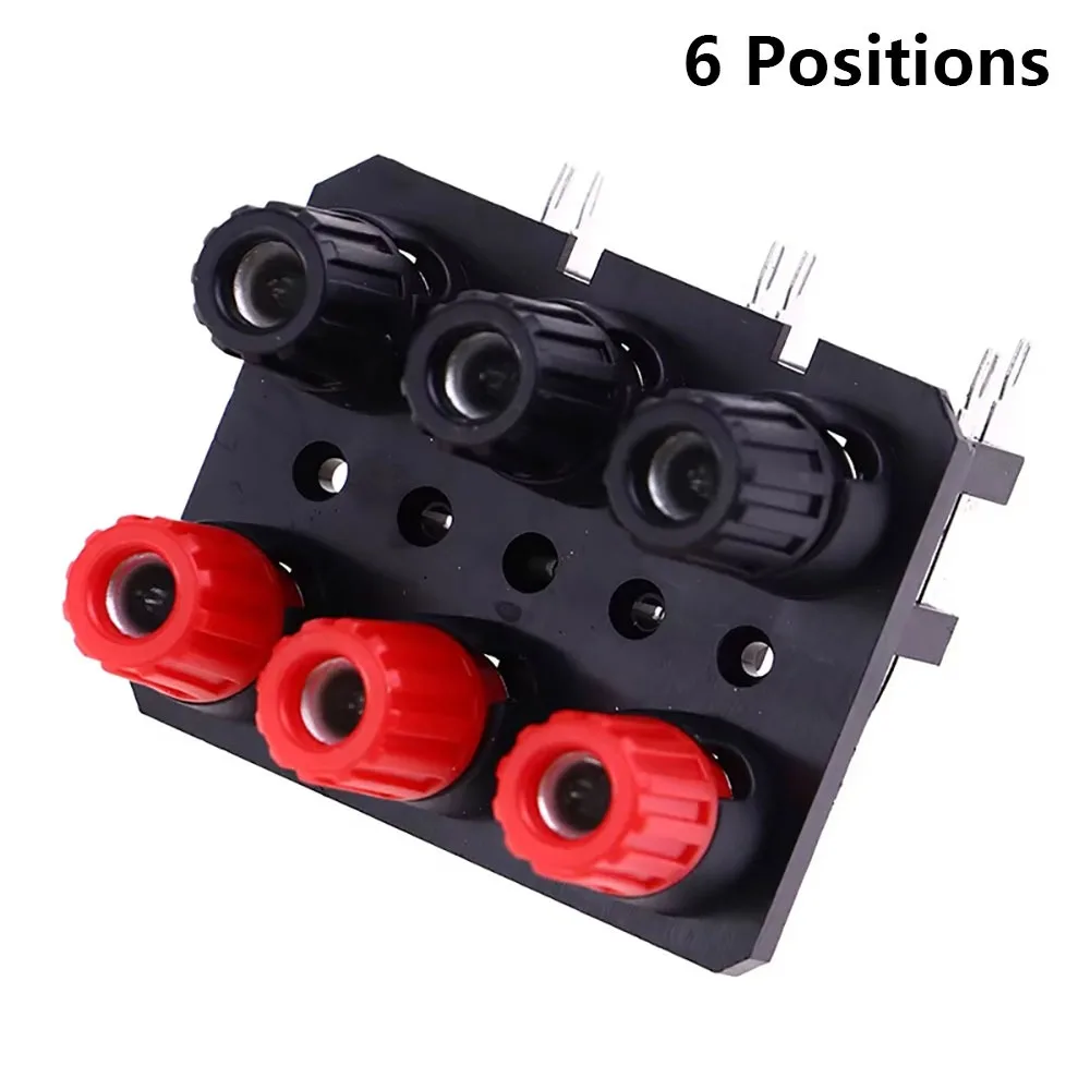 1Pcs 2/4/6 Positions Audio Terminal Block External Audio Jack 4mm Connector Speaker Banana Plug Bend Pin Screw Post