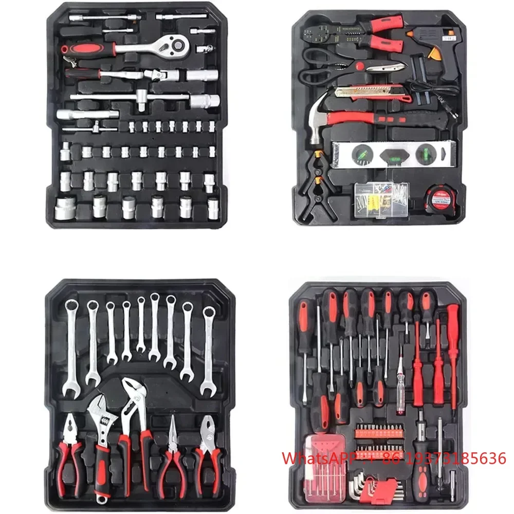 For 799pcs Aluminum Trolley Case Tool Set Silver, House Repair Kit Set, Household Hand Tool Set, with Tool BelT