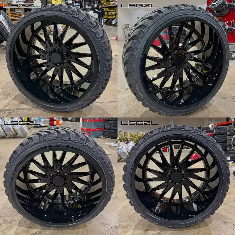 i LSGZL Customized Forged Truck Wheels 20x10 22x12 24x12 24x14 26x12 26x14 26x16 Glossy Black 6x139.7 8x170 for