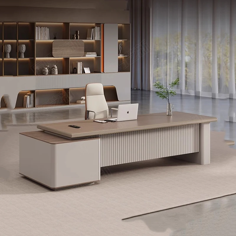

Luxury Executive Office Desk Modern Wooden Minimalist Storage Office Desk Nordic Aesthetic Computer Scrivania Salon Furniture