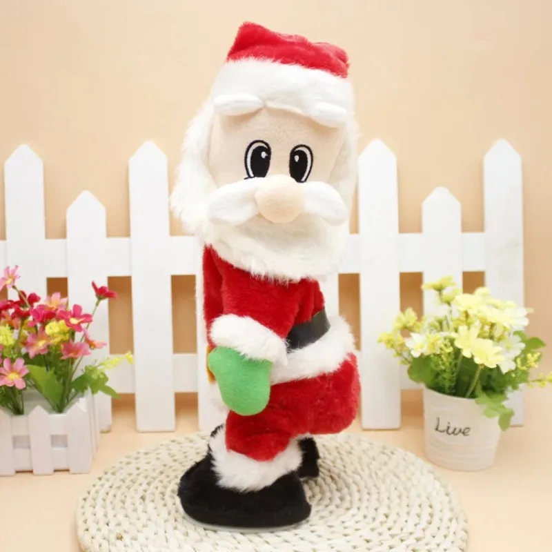 Christmas New Year 14 Inch Musical Electric Twerk Singing Dancing Santa Clause Hip Shake Figure Twisted Hip Toys