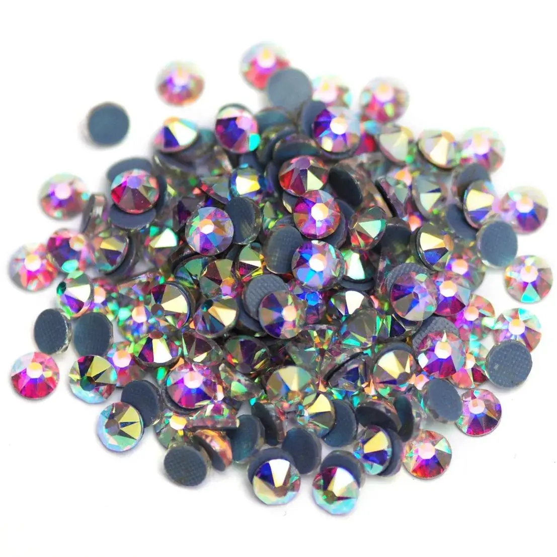 Glitzer-Strass 16 Facetten Kristall AB/Klar Alle Größen Hotfix/Non-Hotfix Strasssteine für Nagelkunst, Kleidung, Gymnastik, Dekoration – Detail 4