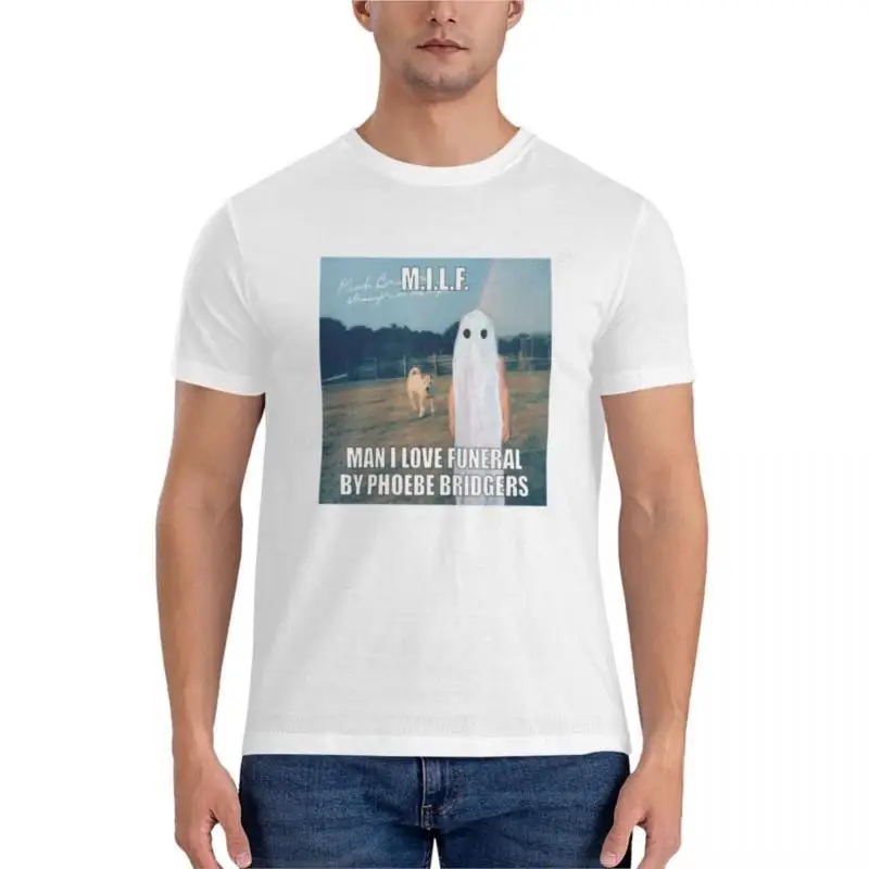 Männer Baumwolle T-Shirt Mann Ich liebe Beerdigung von Phoebe Bridgers klassische T-Shirt schwarze T-Shirts für Männer Kurzarm Sommer Top T-Shirts