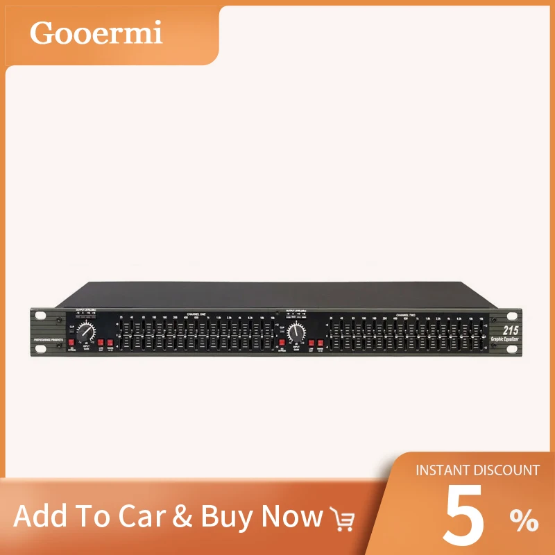 Gooermi 215 Audio Equipment High Quality Dual Channel 15 Band Graphic EQ With Gain Contral Power Switch For Stage Performance