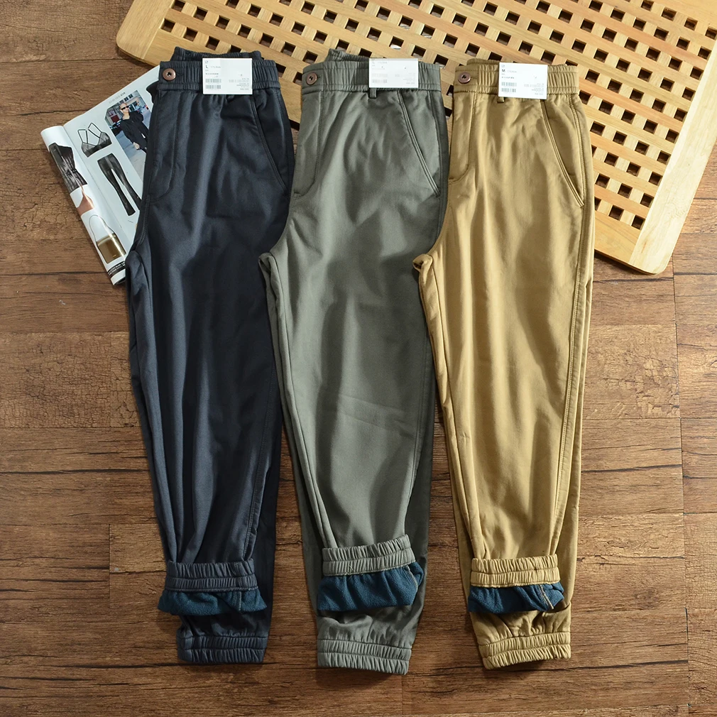 

Men's Outdoor Mountain Series Thiened Fce-lined Casual Pants Autumn Winter Warm Versatile Cuffed Long Trousers