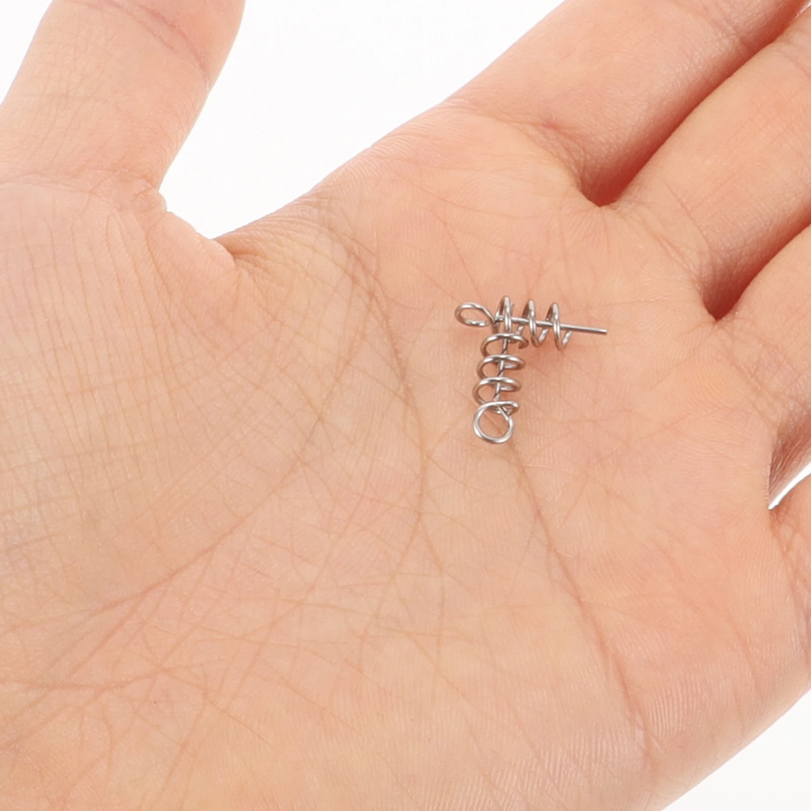 

50 Pcs Fishing Spring Fixed Lock Pin Hooks Reduce Wire Wear for Crank Bait Lure Spring Lock Pin Accessories