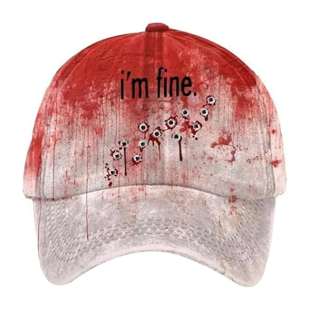 Trendy 3D Printed Halloween Hat Tie-Dye Horror Holiday Sunshade Baseball Hat Anti-sun UV Protection Party Caps Summer