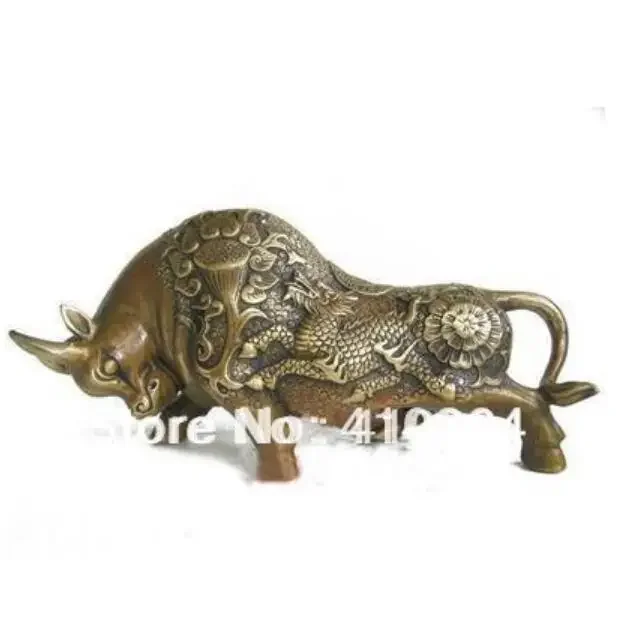 Copper Statue [Hot Sell ] Wall Street Chieese Bronze Kylin Bull OX Statue 5.5