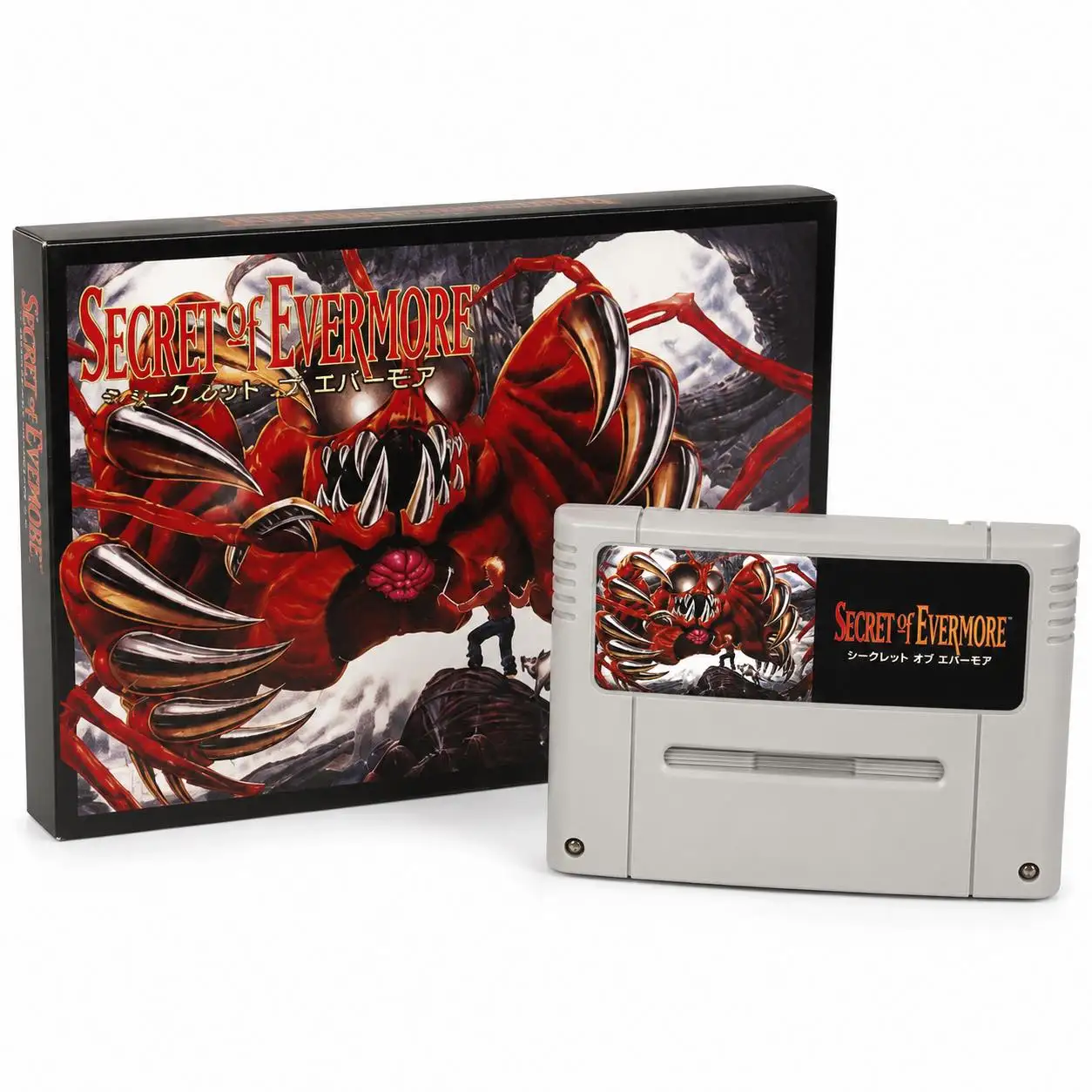 Secret Of Evermore 16-Bit Retro-Reproduktions-Cartridge Action-RPG Alchemy Dog Companion PAL-Version mit Batterie- oder FRAM-Chip-Speicherfunktion