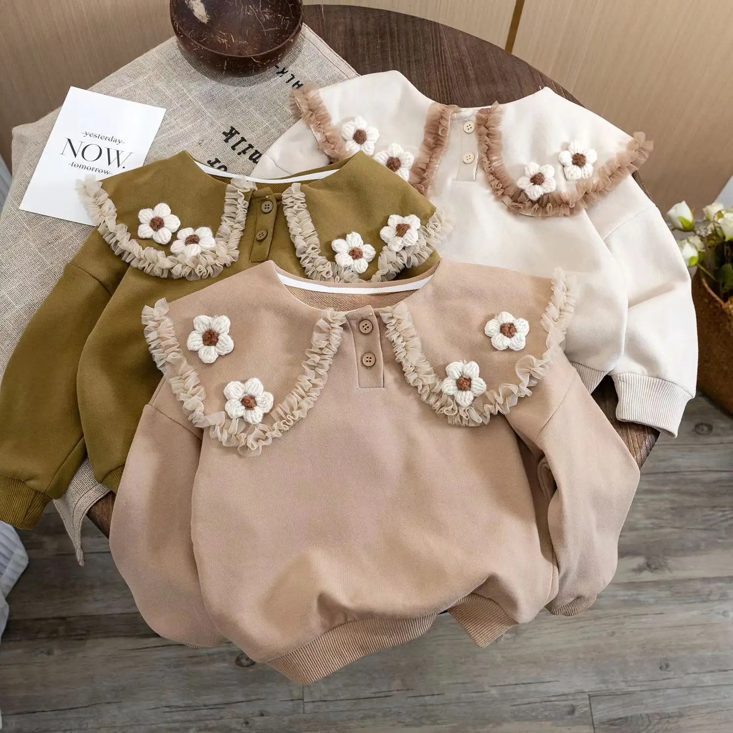 

Kids Girls Sweater Spring and Autumn 2023 New Korean Long Sleeve T-shirt Baby Fashionable Pullover Children's Fashion Top