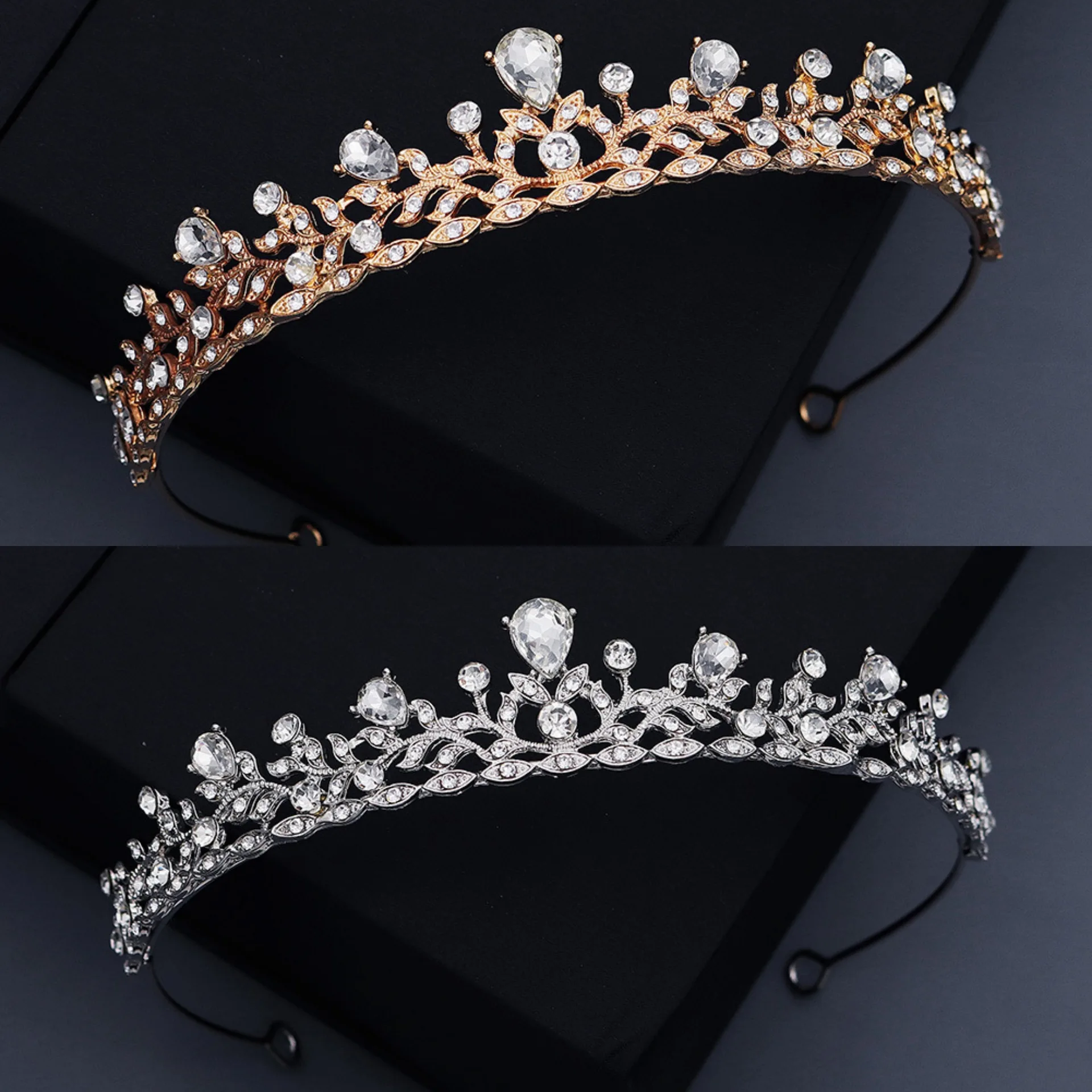 Hot Selling European and American Alloy Crystal Queen Headband, Simple Wedding Headpiece, Hair Crown, Bride's Crown