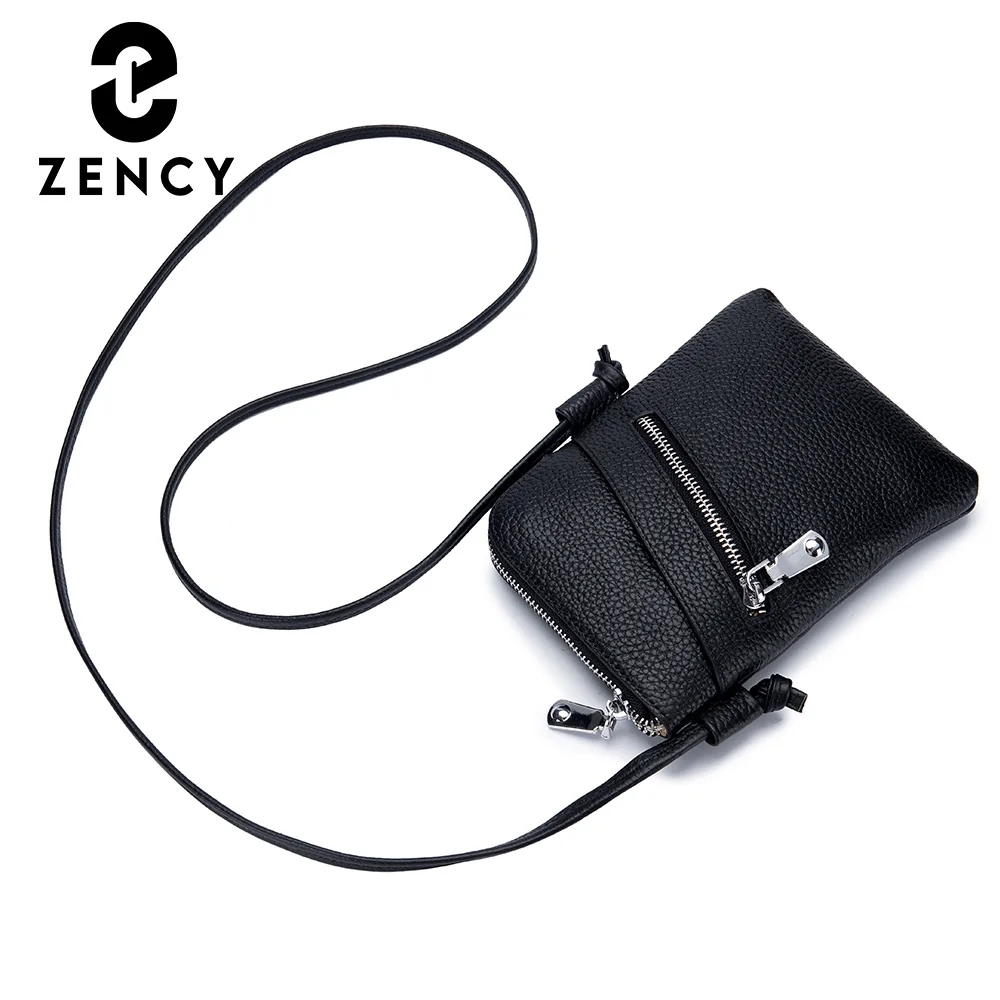 Zency Soft Genuine Leather Handbag Small Design Mobile Phone Wallet High Quality Women\'s Shoulder Strap Bag Card Holder Bags