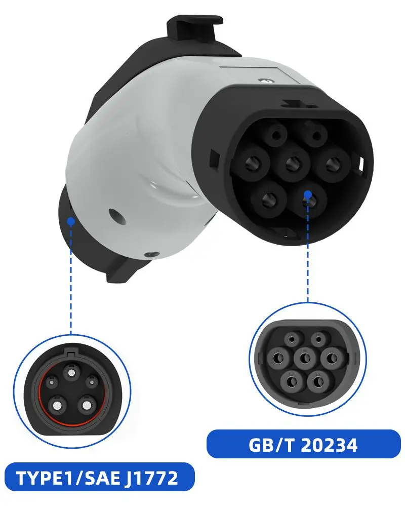 

Зарядное устройство GB/T на автомобильный адаптер типа 1, преобразователь GB/T в J1772 32A, 7 кВт, подходит для преобразователей электромобилей J1772