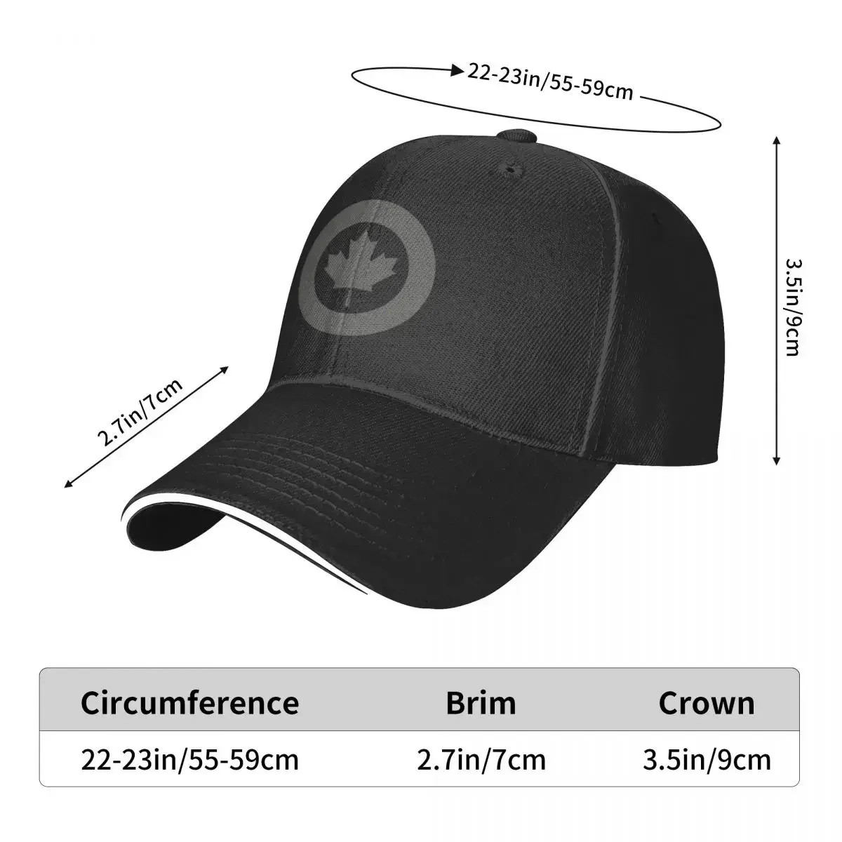 Royal Canadian Air Force - Roundel Low Visibility Cap Casual Baseball Caps Adjustable Hat Unisex Baseball Hats polychromatic