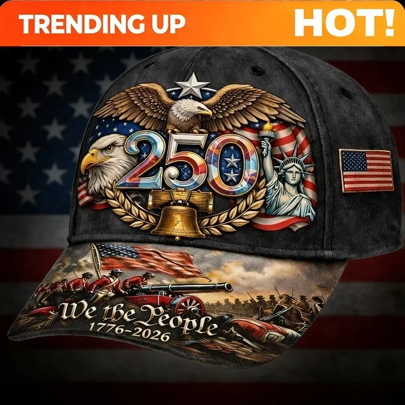 Custom The 250th Anniversary Baseball Cap In The United States Is Adorned With Printed Patterns Such