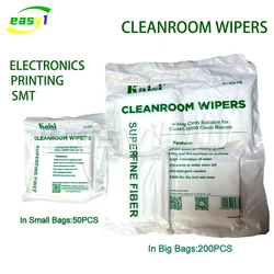 KAISI 50/200pcs Anti Static LCD Cleaning Cloth Soft Lint Free Polyester Cleanroom Dust-free Cloth Phone LCD Screen Repair Tool