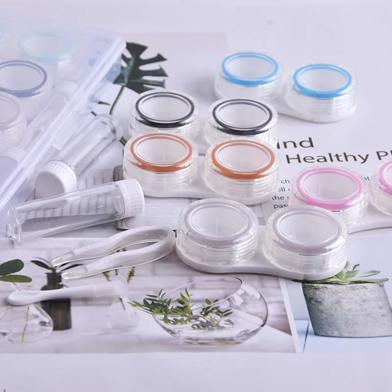 Contact lens storage box Contact lens box with two bottles 5 pairs Contact lens box Color