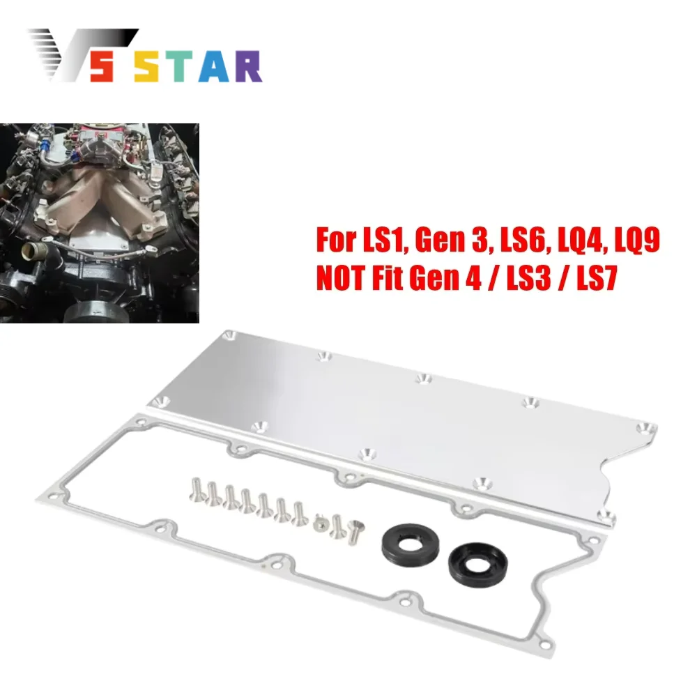

Заготовка из алюминия Valley Pan Cover Plate Blocks Крышка двигателя Низкопрофильная LSX LS1 LM7 LR4 LQ4 LS6 L59 Серебристый Черный TB-1020
