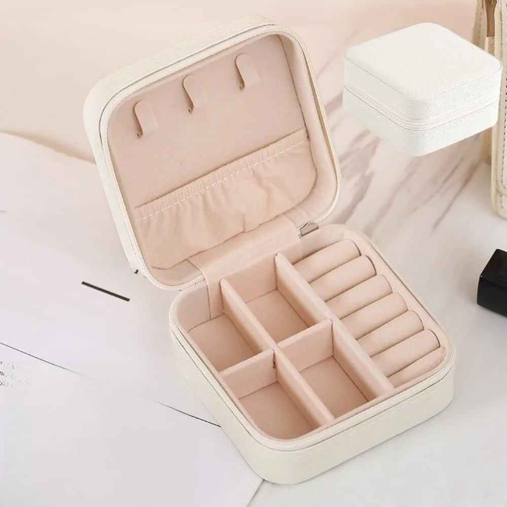 Storage Square Jewelry Organizer Box Stackable PU Leather Jewelry Storage Box Case with Compartment Jewelry Display Box Female