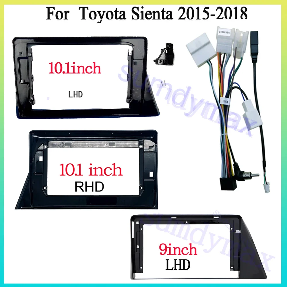 

Автомобильный радиоприемник 10,1 дюйма, рамка-адаптер для toyota sienta 2015-2019, 9 дюймов, автомобильный мультимедийный DVD стерео шнур питания, панель приборной панели