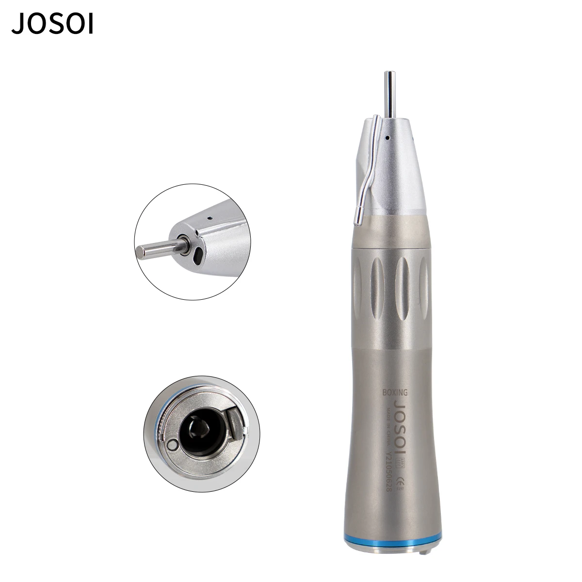 Dental Air Turbine 1:1 Fiber Optic Led straight Handpiece Blue Ring High Speed Air Turbine