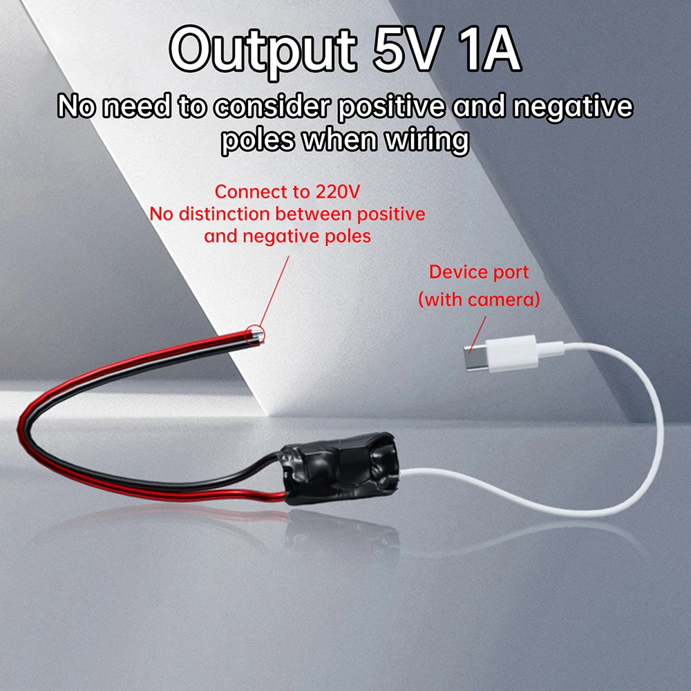 AC 100-240V to DC 5V 1A/2A Power Supply Module USB Voltage Regulator Buck Module for 4K Wireless Camera Security Monitoring