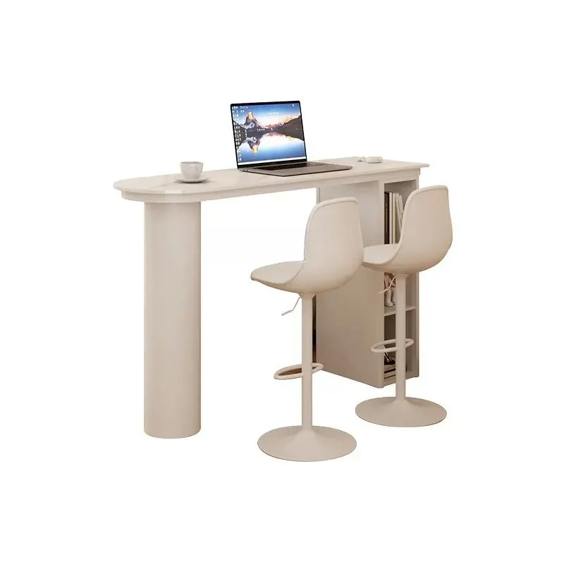 

Cream Style Stone Plate Bar Counter Home with Cabinet Open Kitchen Integrated Partition Table