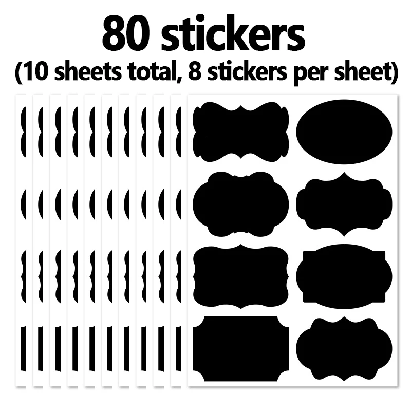 80 Stück Etiketten, selbstklebende Etiketten für Vorratsgläser, Gewürzflaschen, Partys, Bastelräume, Hochzeiten, Zuhause, Küche, Organisation