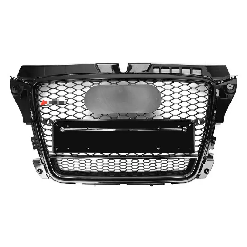 A3 8P ABS Car GRILL For Audi A3 S3 2009-2012 Upgrade RS3 style Honeycomb Grill with Lower Mesh bumper grill