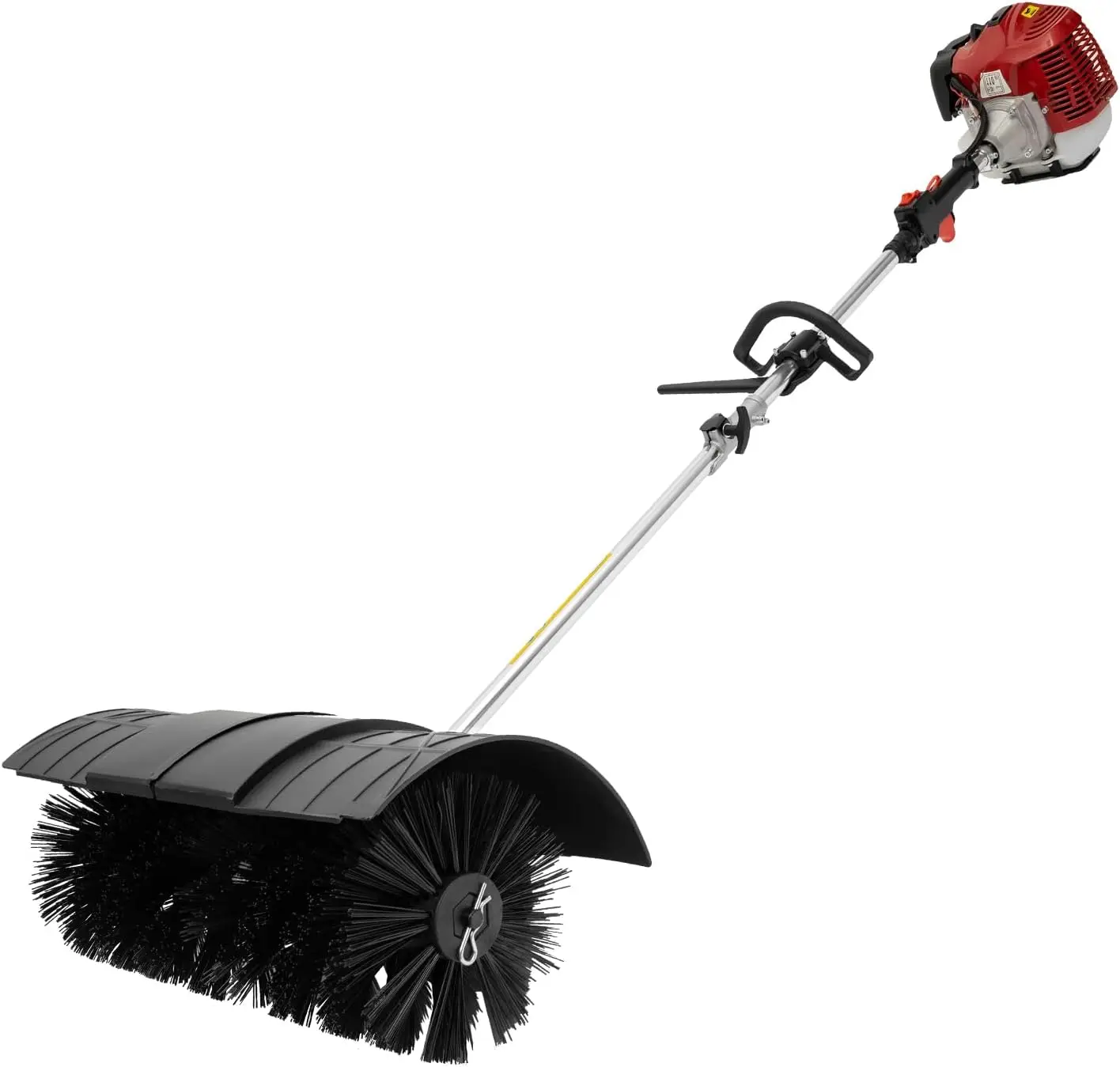 Power Snow Sweeper Broom Handheld 2-Stroke 2.3hp 52cc, Driveway Turf Lawns Artificial Grass Power Brush Lawn Sweeper Cleaner Too