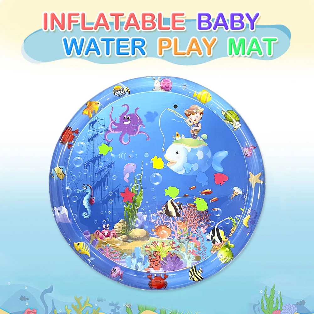 大型の新しいインフレータブル水遊びマット |   PVC クロールマット 海釣り 漫画 クールな夏の楽しみ 非毒性&ポータブル