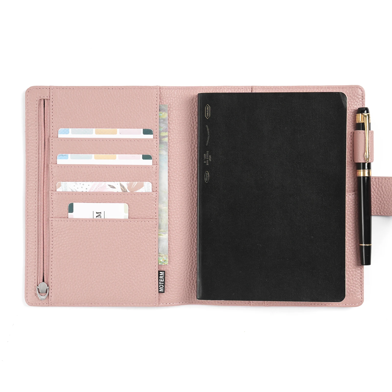 غطاء مخطط النخبة بحجم Moterm B6 لدفتر المحاور B6 من الجلد الطبيعي المصفى بدون مجلة جدول أعمال منظم الجيب الكبيرة #4