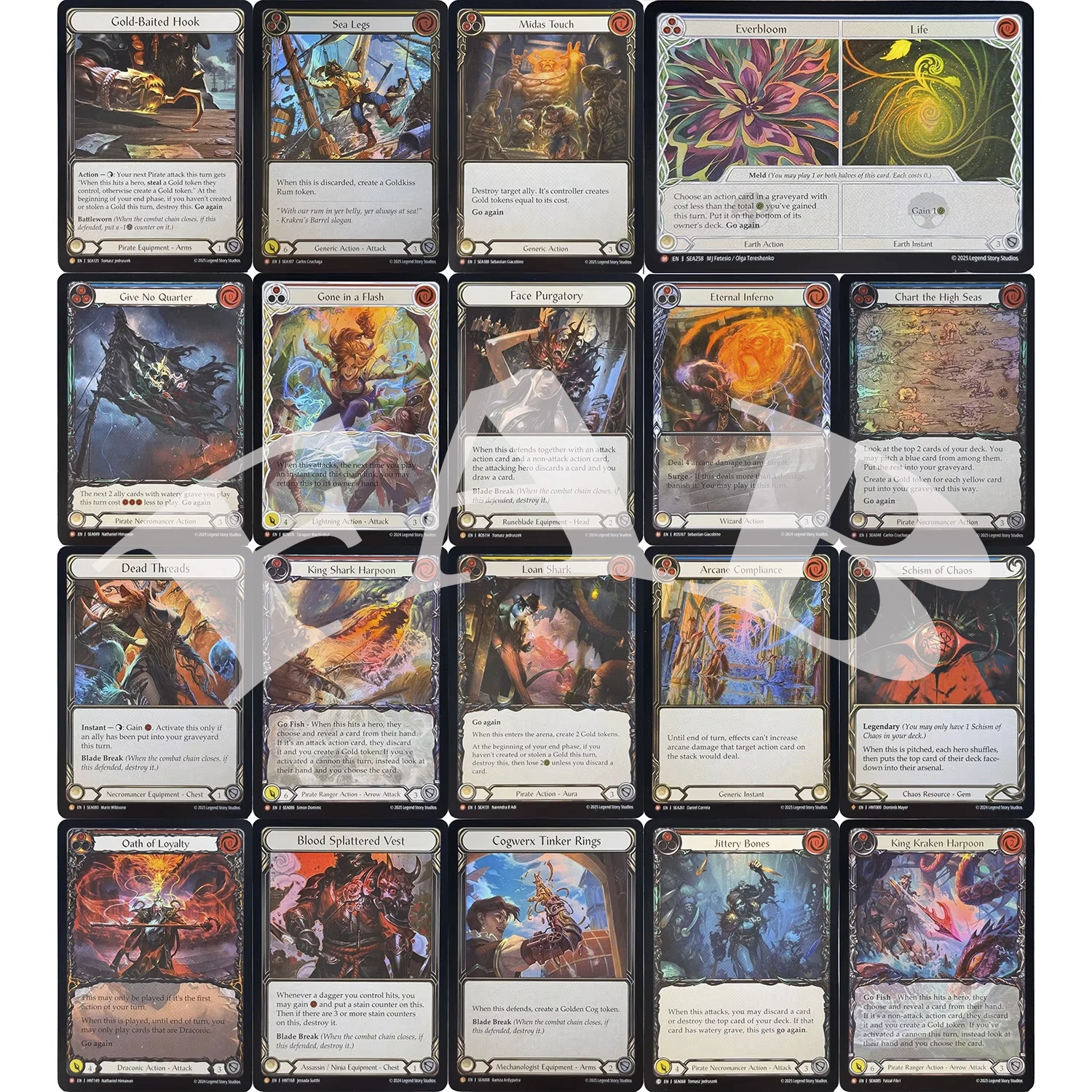 

FAB Foil Shiny Proxy TCG Игровые карты Жилет с брызгами крови Счизм Хаоса Король Акула Гарпун Подарите карты без четверти