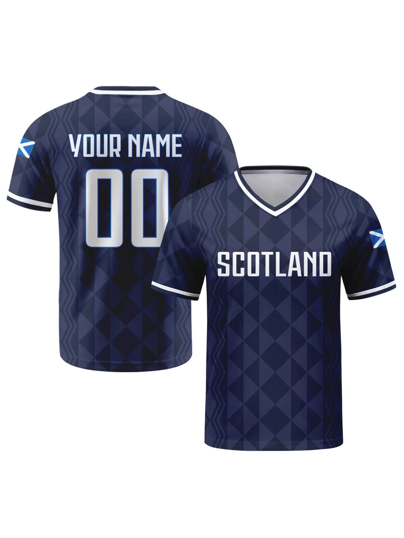 

Персонализированная футбольная футболка сборной Шотландии с именем и номером, V-образный вырез, для мужчин, молодежи и женщин