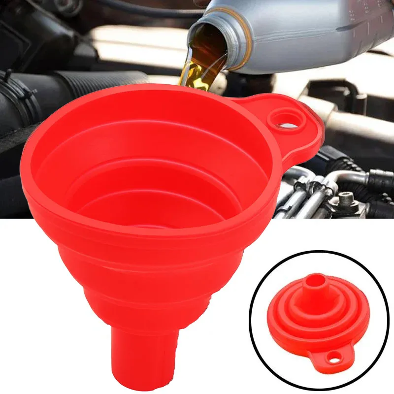 Foldable Silicone Funnel Portable Funnels Liquid Fill Hopper for Kitchen Jar Bottle Feeder Wine Auto Engine Oil Petrol Transfer
